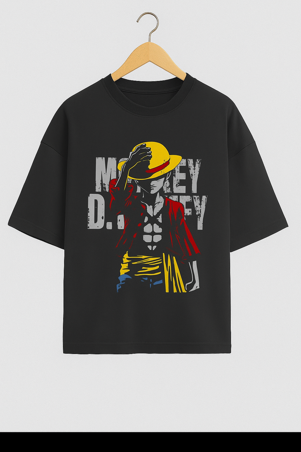 Men’s Graphic T-Shirt Featuring Monkey D. Luffy – One Piece Anime Inspired