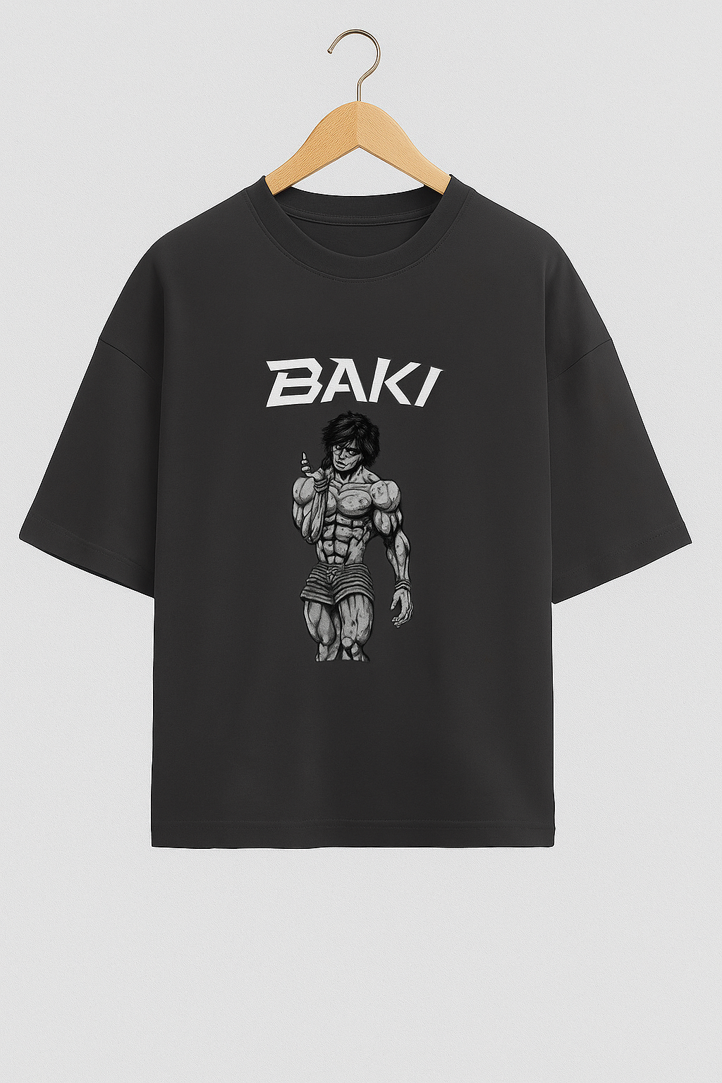 Men Oversized Baki Anime T-Shirt | Street Style Graphic Tee